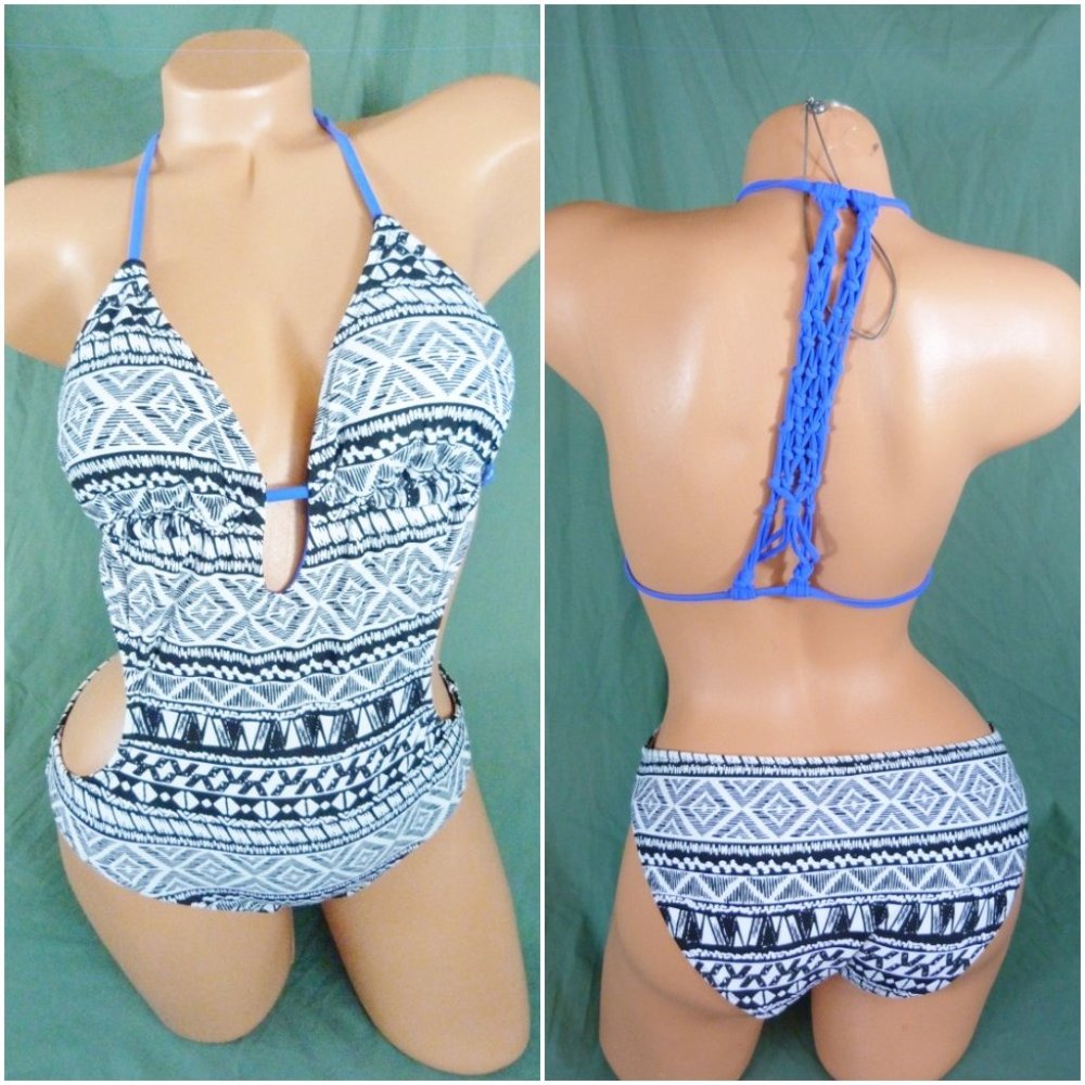 Xhilaration Medium Monokini Swimsuit Tribal Croche